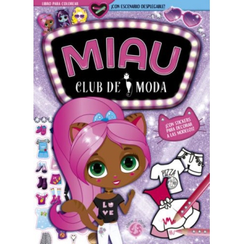Libro Para Colorear Con Stickers Miau Club De Moda